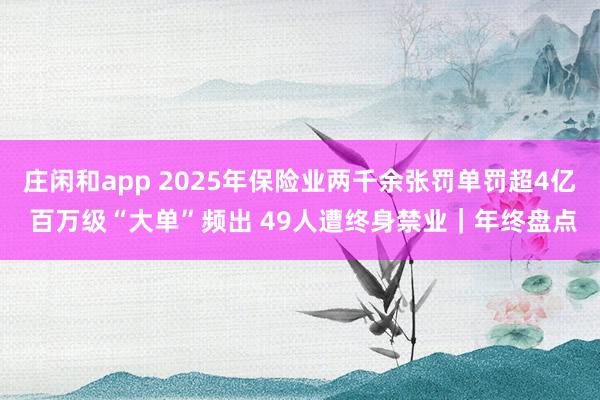 莊閑和app 2025年保險業兩千余張罰單罰超4億 百萬級“大單”頻出 49人遭終身禁業|年終盤點