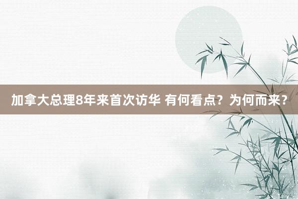加拿大總理8年來首次訪華 有何看點？為何而來？
