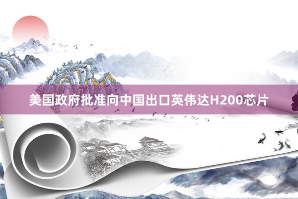 美國政府批準(zhǔn)向中國出口英偉達H200芯片